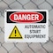 Signmission Automatic Start Equipment Danger Sign, Plastic, 10in W x 7in L, 2PK OS-2PACK-DS-P-710-L-1037 - alternate 7